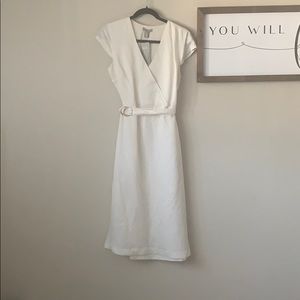 White wrap dress with belt